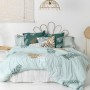 Housse de Couette HappyFriday Blanc Foliage mint Multicouleur 180 x 220 cm
