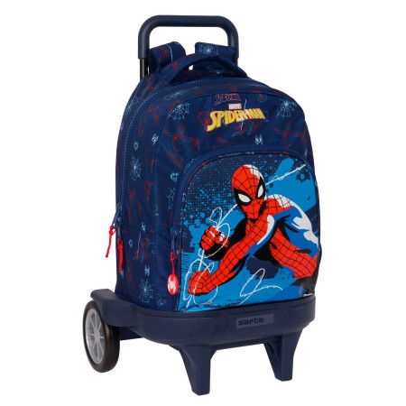 Cartable à roulettes Spider-Man Neon Blue marine 33 x 45 x 22 cm