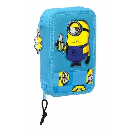 Plumier Doble Minions Minionstatic Azul 12,5 x 19,5 x 4 cm