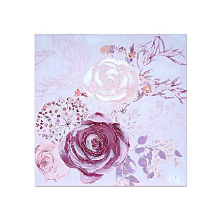 Cuadro Romimex Rosa Lienzo Rosas 60 x 60 x 3 cm