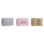 Trousse de toilette DKD Home Decor Toile Bleu Rose Marron Polyester Polyuréthane Shabby Chic (3 pcs) (20 x 8 x 14 cm)