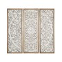 Jeu de 3 tableaux Romimex Blanc Naturel Bois MDF 30 x 90 x 4 cm