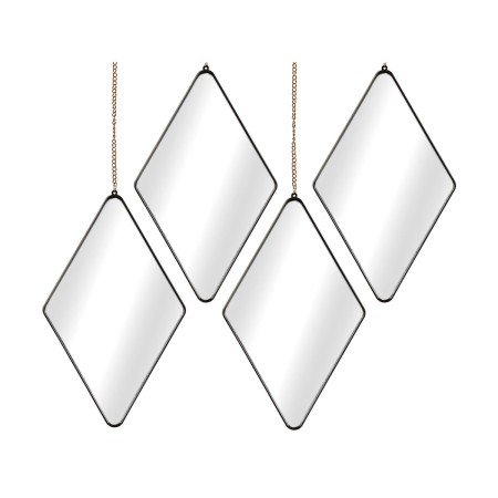 Ensemble de miroirs Romimex Noir polystyrène 17 x 27 x 1 cm (4 Pièces)