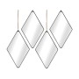Ensemble de miroirs Romimex Noir polystyrène 17 x 27 x 1 cm (4 Pièces)