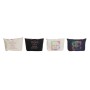 Trousse de toilette DKD Home Decor Toile Noir Polyester Blanc Multicouleur Moderne (33 x 8 x 21 cm) (4 pcs)