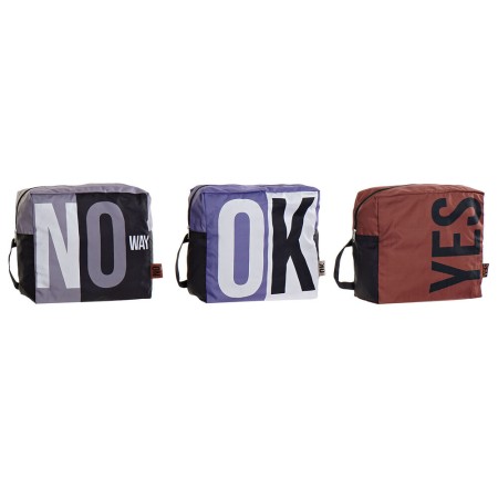 Trousse de toilette DKD Home Decor Noir Bleu Marron Polyester Nylon Moderne (25 x 11 x 23 cm) (3 pcs)