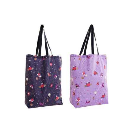 Sac à Achats DKD Home Decor Rose Lila Polyester Nylon (43 x 15 x 66 cm) (2 pcs)