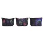 Trousse de toilette DKD Home Decor Noir Rose Polyester Polyuréthane Multicouleur Nylon Glam (33 x 8 x 21 cm) (3 pcs)