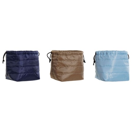 Sac à goûter DKD Home Decor Marron Bleu ciel Blue marine (3 pcs) (26 x 13 x 17 cm)