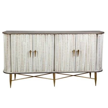 Commode Romimex Blanc Argenté Bois 43 x 83 x 153 cm