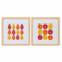 Cadre DKD Home Decor Verre Fruits Toile (2 pcs) (40 x 40 x 2.2 cm)