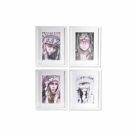Cadre Acrylique DKD Home Decor Boho Acrylique polystyrène (4 pcs) (35 x 2.5 x 45 cm)