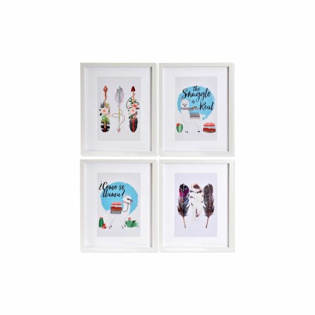 Cadre Acrylique DKD Home Decor Acrylique polystyrène Lama (4 pcs) (35 x 2.2 x 45 cm)