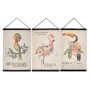 Cadre DKD Home Decor Tropical Toile Bois MDF (3 pcs) (30 x 0.7 x 50 cm)