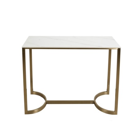 Console Romimex Blanc Doré Acier inoxydable Marbre synthétique 100 x 80 x 40 cm