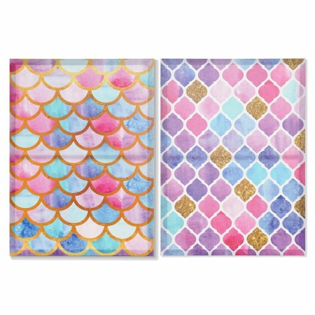 Cadre DKD Home Decor Bois Toile Ethnique (2 pcs) (50 x 1.8 x 70 cm)