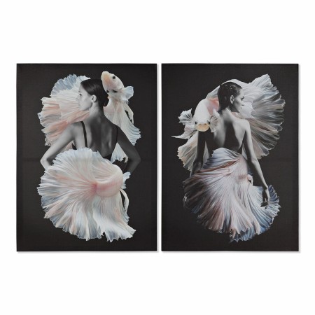 Cadre DKD Home Decor Femme Moderne (50 x 1,8 x 70 cm) (2 Unités)