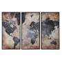 Jeu de 3 tableaux DKD Home Decor S3017761 Colonial Mappemonde (38 x 3 x 80 cm)