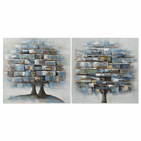 Cadre DKD Home Decor Toile Arbre Moderne (80 x 3 x 80 cm) (2 Unités)