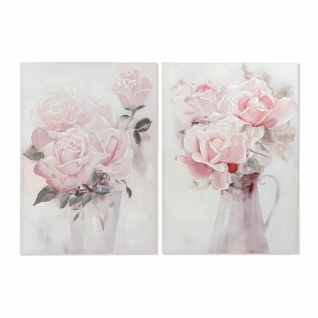 Cadre DKD Home Decor Toile Vase (2 Unités) (70 x 3 x 100 cm)
