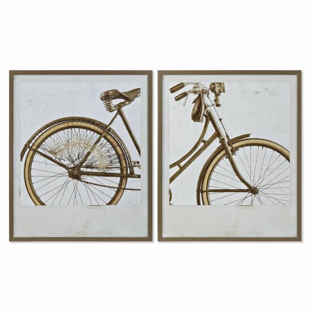 Cadre DKD Home Decor Verre Toile Bicyclette (69 x 3 x 83 cm)