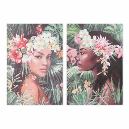 Cadre DKD Home Decor Fleurs Tropical (80 x 3 x 120 cm) (2 Unités)