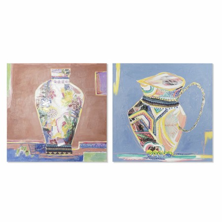 Cadre DKD Home Decor Toile Vase Moderne (80 x 2,8 x 80 cm) (2 Unités)