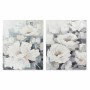 Cadre DKD Home Decor Toile Fleurs (80 x 3,5 x 100 cm) (2 Unités)