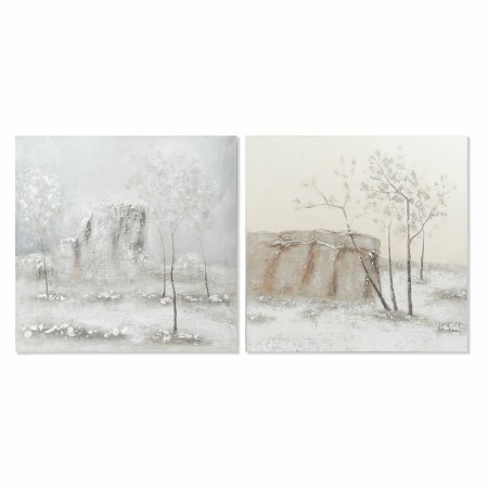 Cadre DKD Home Decor Toile Arbres (100 x 3,8 x 100 cm) (2 Unités)