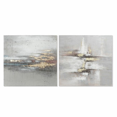 Cadre DKD Home Decor Toile Abstrait Moderne (100 x 3,8 x 100 cm) (2 Unités)