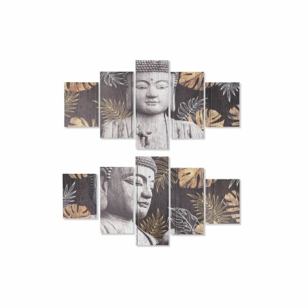 Cadre DKD Home Decor Pin Toile Buda (5 pcs) (2 pcs)