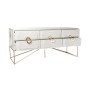 Aparador Romimex Blanco Dorado Metal Madera MDF 120 x 54 x 38 cm