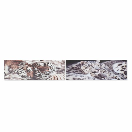 Cadre DKD Home Decor Pin Tigre Toile (2 pcs) (135 x 2.5 x 45 cm)