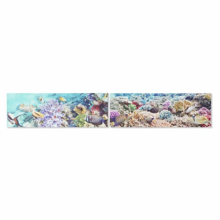 Cadre DKD Home Decor Pin Toile Océan (2 pcs) (135 x 2.5 x 45 cm)