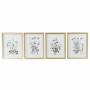 Cadre DKD Home Decor S3017918 Fleurs Moderne (35 x 2,5 x 45 cm) (4 Unités)