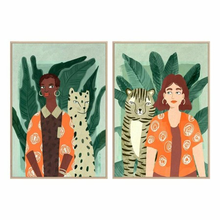Cadre DKD Home Decor Jungle Tropical (83 x 4,5 x 123 cm) (2 Unités)