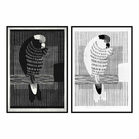 Cadre DKD Home Decor Perroquet Moderne (83 x 4,5 x 123 cm) (2 Unités)