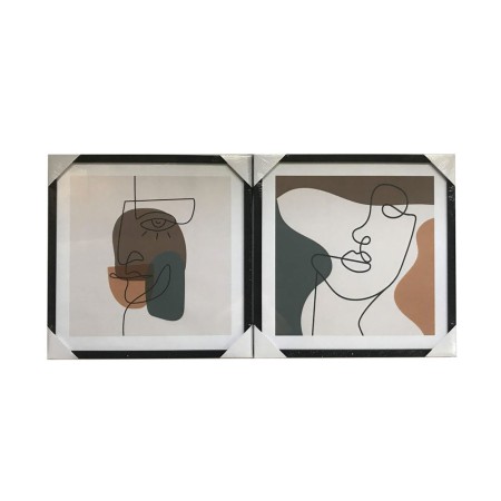 Cadre DKD Home Decor Abstrait (2 pcs) (40 x 3 x 40 cm)