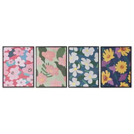 Cadre DKD Home Decor S3018023 Fleurs (45 x 2,5 x 60 cm) (4 Unités)