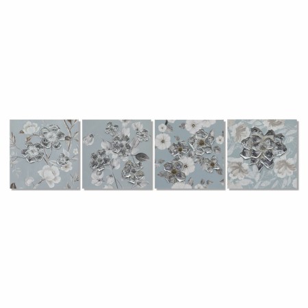 Cadre DKD Home Decor S3018031 Fleurs (80 x 2,8 x 80 cm) (4 Unités)
