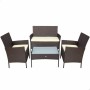 Muebles de Jardín Aktive Ratán Negro 4 Piezas