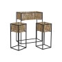 Set de Maceteros Home ESPRIT Negro Metal Fibra 53 x 26 x 69 cm