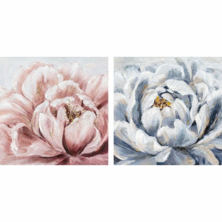 Cadre DKD Home Decor Fleurs (80 x 2,4 x 80 cm) (2 Unités)