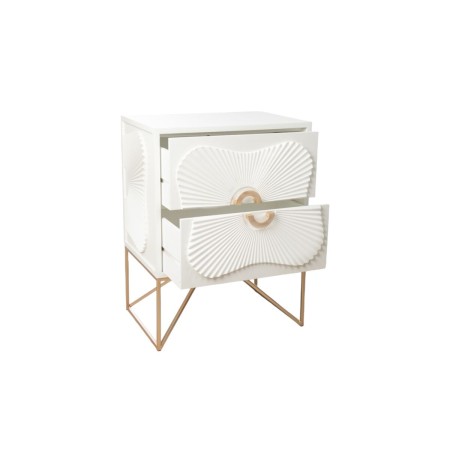 Buffet Romimex Blanc Doré Métal Bois MDF 48 x 64 x 35 cm