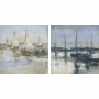 Cadre DKD Home Decor Voiliers méditerranéen (100 x 2,4 x 100 cm) (2 Unités)