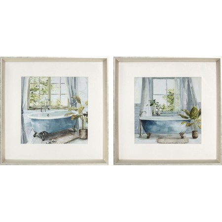 Cadre DKD Home Decor Salles de bains (2 Unités) (32 x 2,5 x 32 cm)