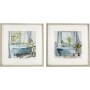 Cadre DKD Home Decor Salles de bains (2 Unités) (32 x 2,5 x 32 cm)
