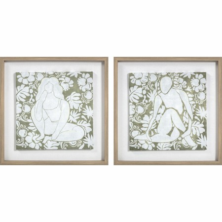 Cadre DKD Home Decor Fleurs (42 x 3 x 42 cm) (2 Unités)