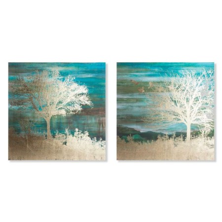 Cadre DKD Home Decor Arbres Moderne (80 x 2,8 x 80 cm) (2 Unités)