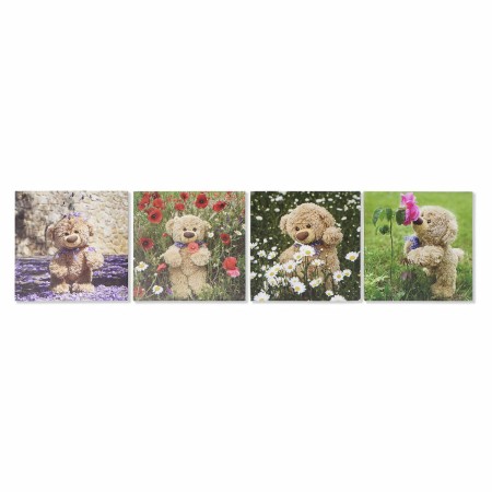 Cadre DKD Home Decor S3018130 Ours Enfant (28 x 1,5 x 28 cm) (4 Unités)